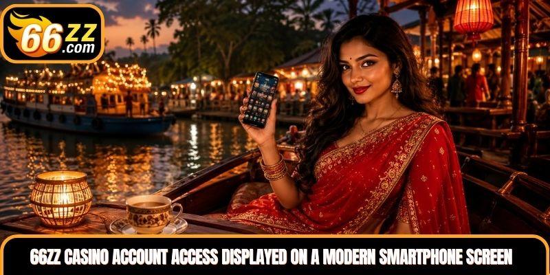 66ZZ Casino account access displayed on a modern smartphone screen