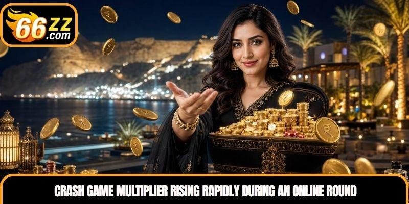 Crash Game multiplier rising rapidly during an online round