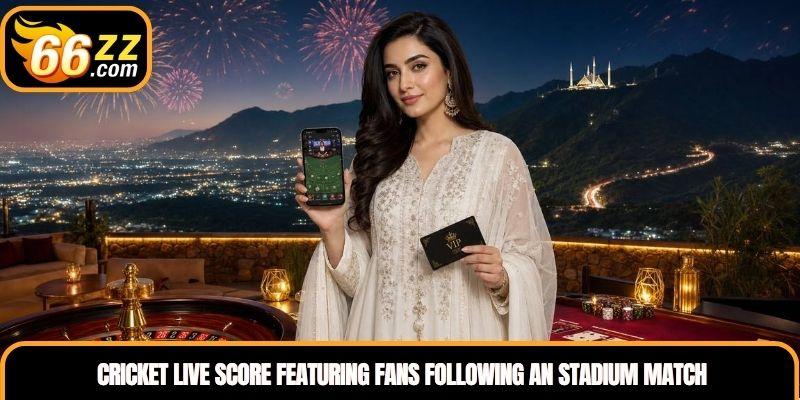 Cricket Live Score featuring Bangladesh cricket fans following an exciting stadium match