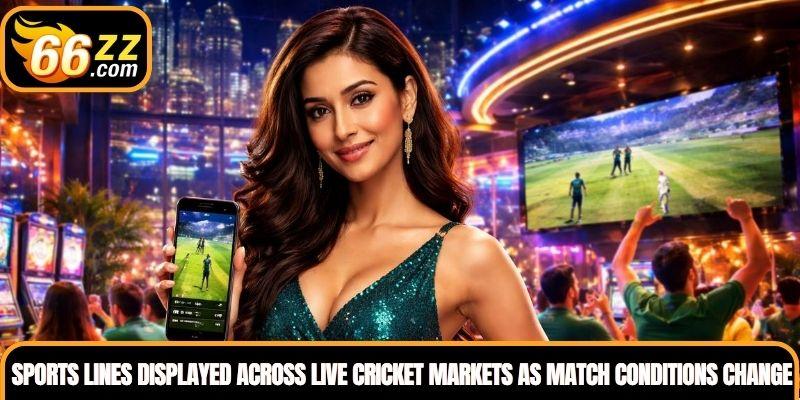 Sports Lines displayed across live cricket markets as match conditions change